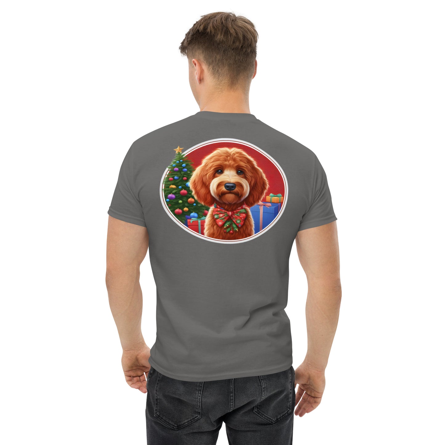 Red Doodle Christmas Men's Classic Gildan T Shirt