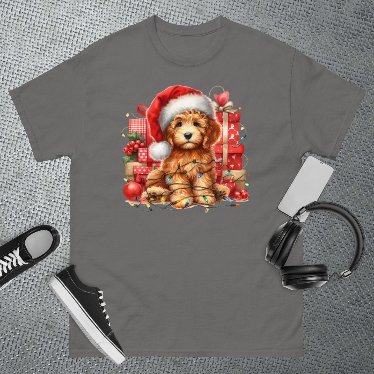 Christmas Lights Doodle - Adult Unisex Classic Gildan T Shirt