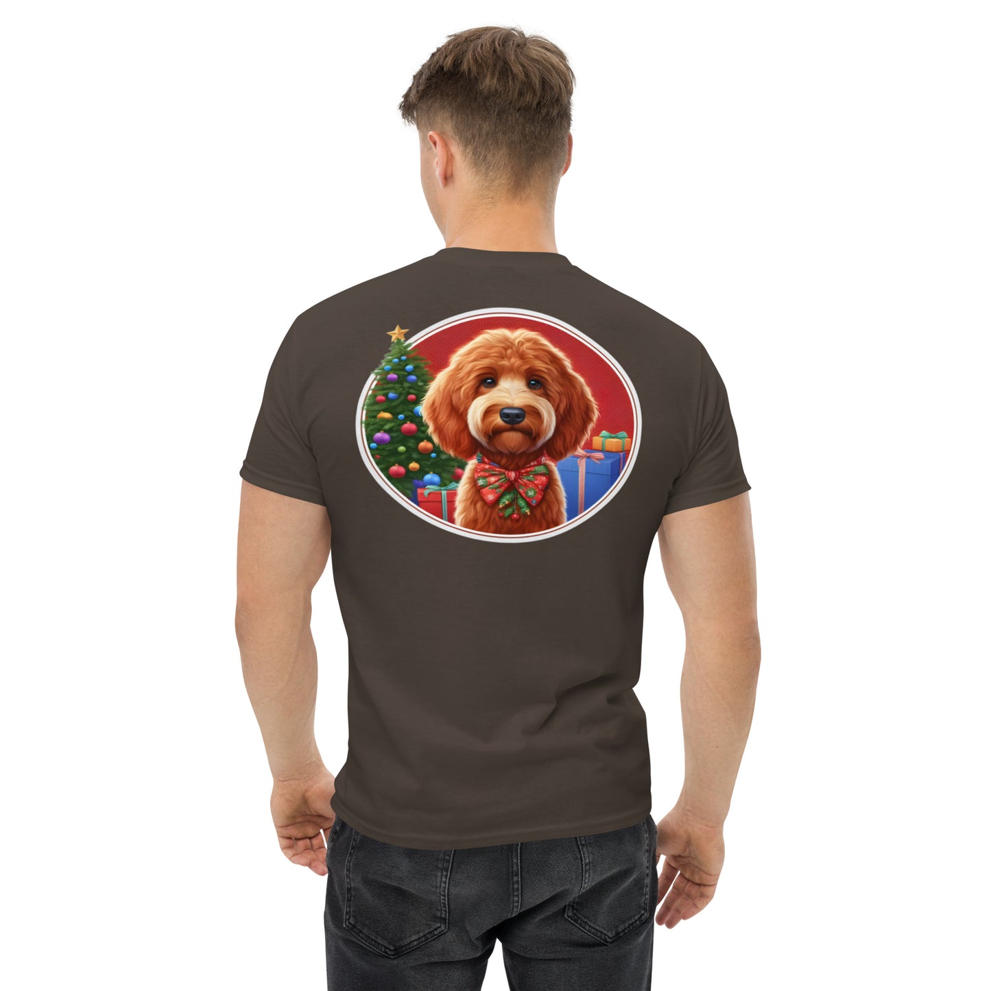 Red Doodle Christmas Men's Classic Gildan T Shirt