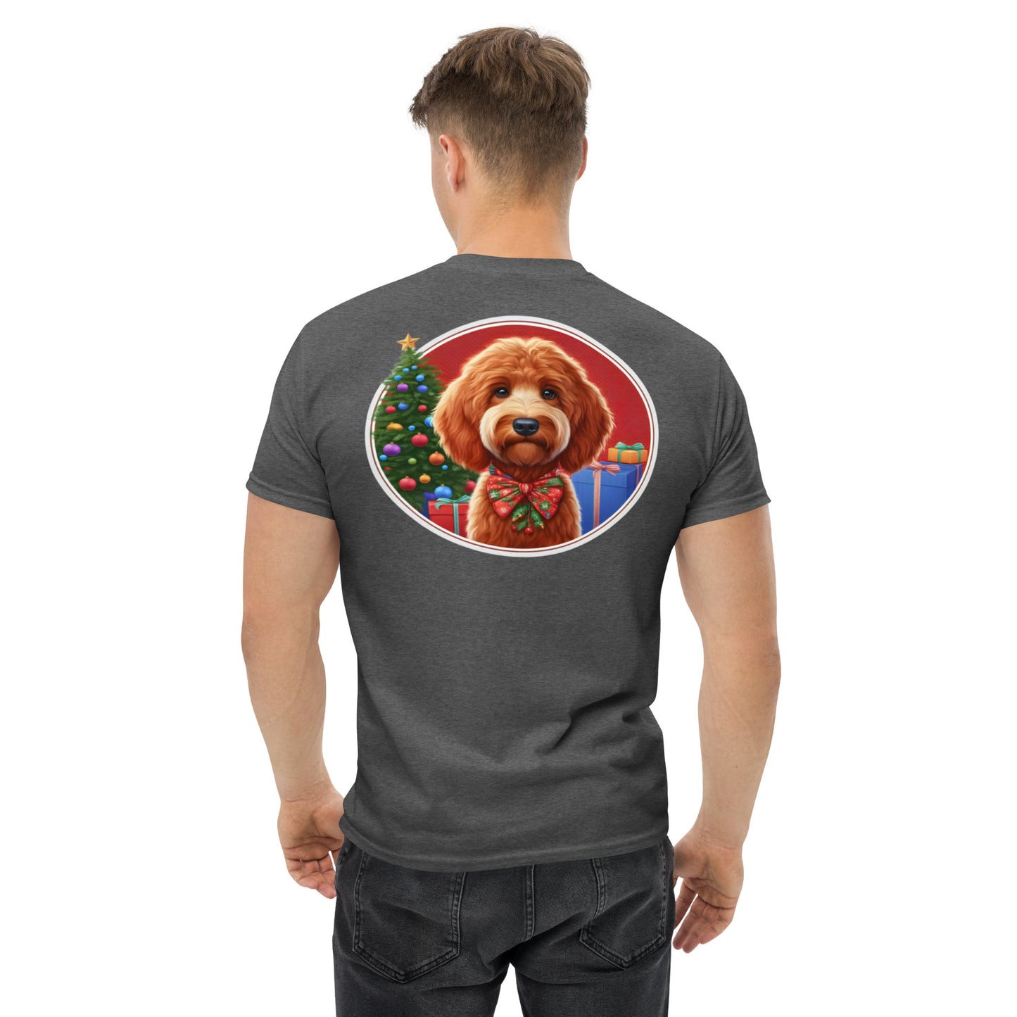 Red Doodle Christmas Men's Classic Gildan T Shirt