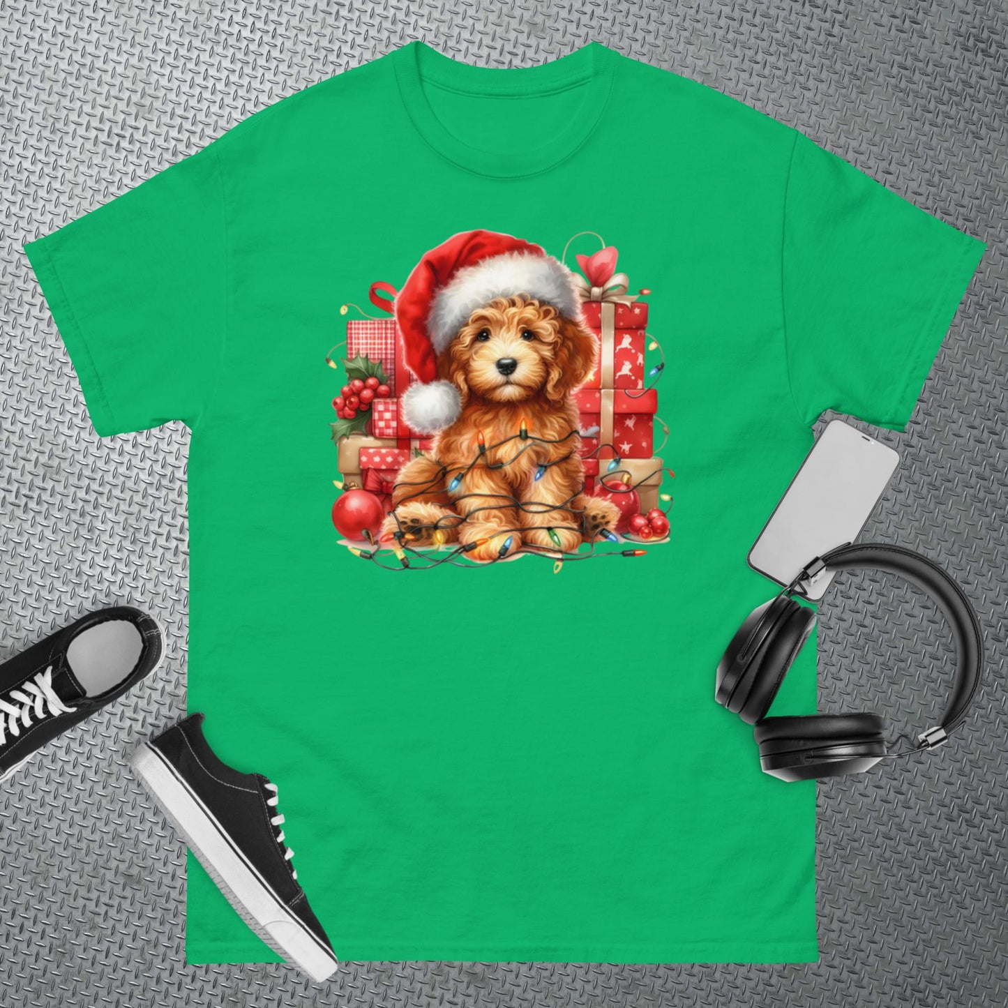 Christmas Lights Doodle - Adult Unisex Classic Gildan T Shirt