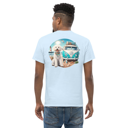 White Doodle VW Bus Men's Classic Gildan T Shirt