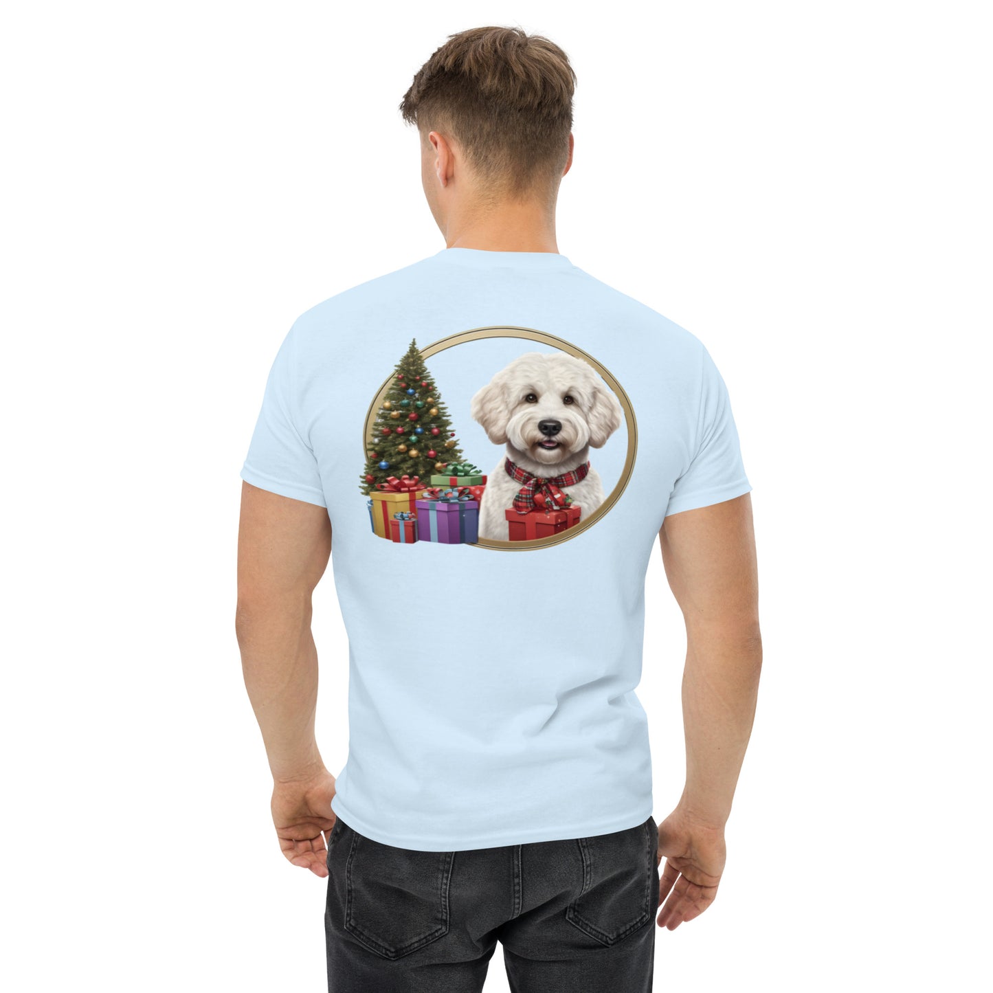 White Doodle Christmas Men's Classic Gildan T Shirt