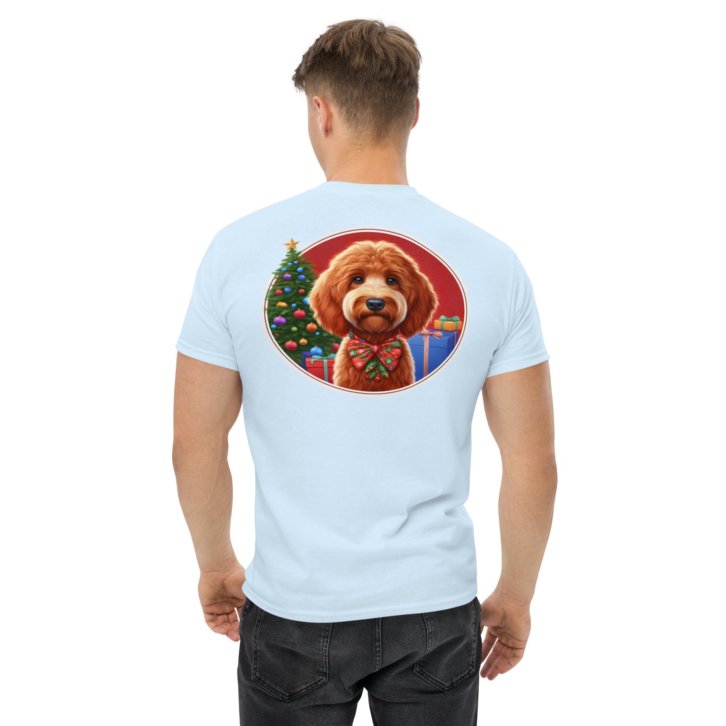 Red Doodle Christmas Men's Classic Gildan T Shirt