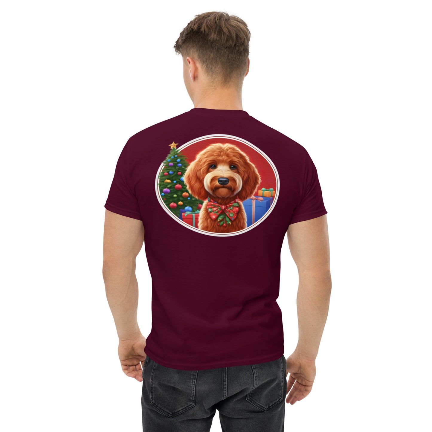 Red Doodle Christmas Men's Classic Gildan T Shirt