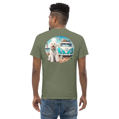 White Doodle VW Bus Men's Classic Gildan T Shirt