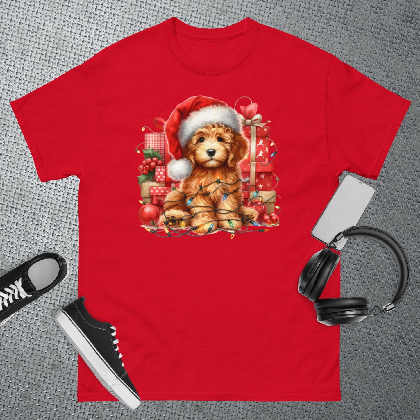 Christmas Lights Doodle - Adult Unisex Classic Gildan T Shirt