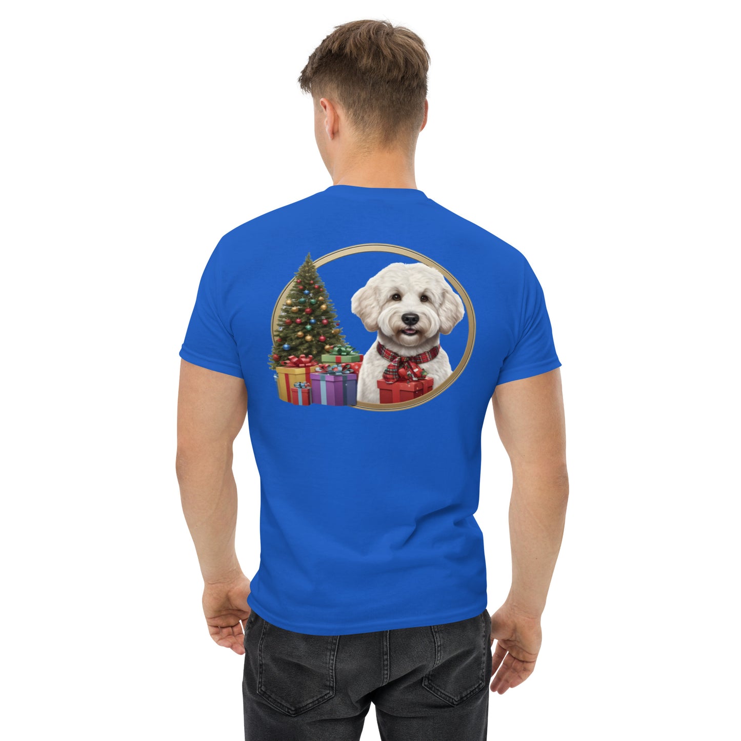 White Doodle Christmas Men's Classic Gildan T Shirt