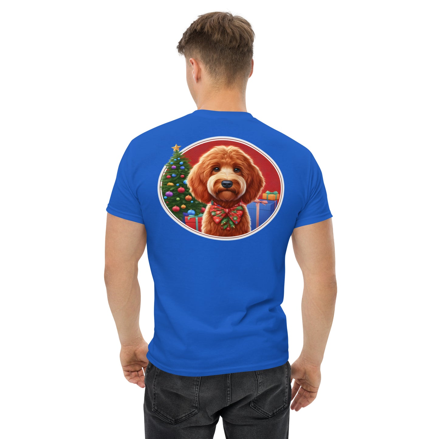 Red Doodle Christmas Men's Classic Gildan T Shirt