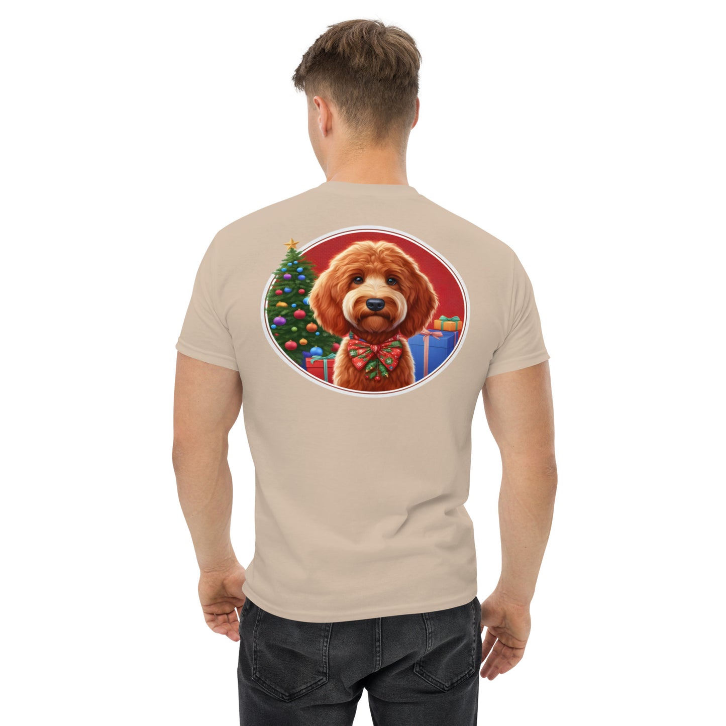 Red Doodle Christmas Men's Classic Gildan T Shirt