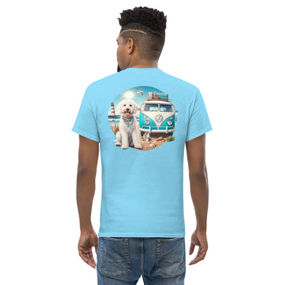 White Doodle VW Bus Men's Classic Gildan T Shirt