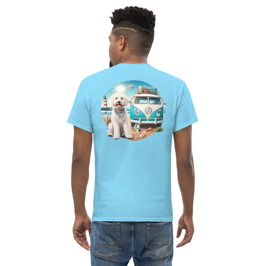 White Doodle VW Bus Men's Classic Gildan T Shirt