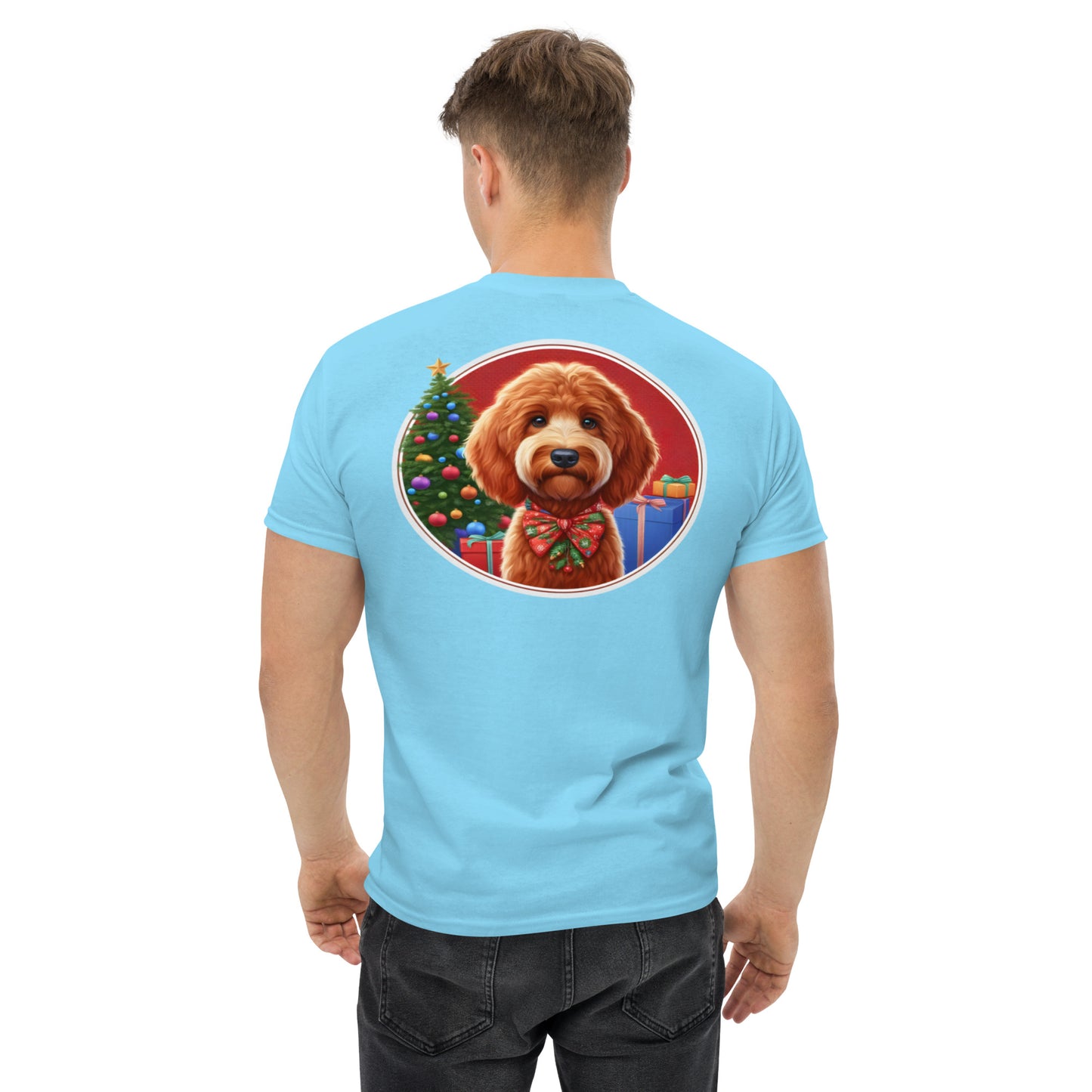 Red Doodle Christmas Men's Classic Gildan T Shirt