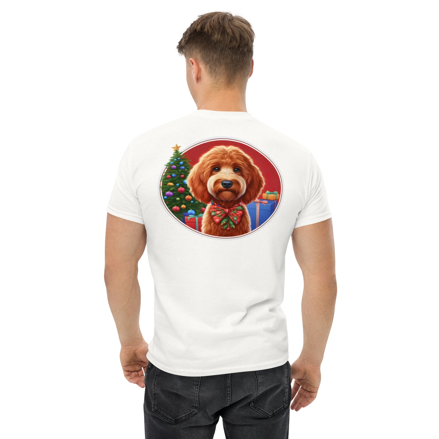 Red Doodle Christmas Men's Classic Gildan T Shirt