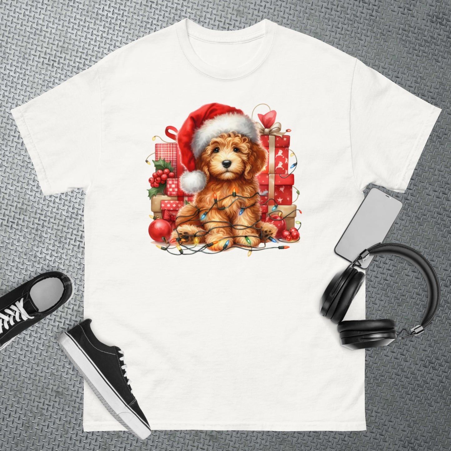 Christmas Lights Doodle - Adult Unisex Classic Gildan T Shirt