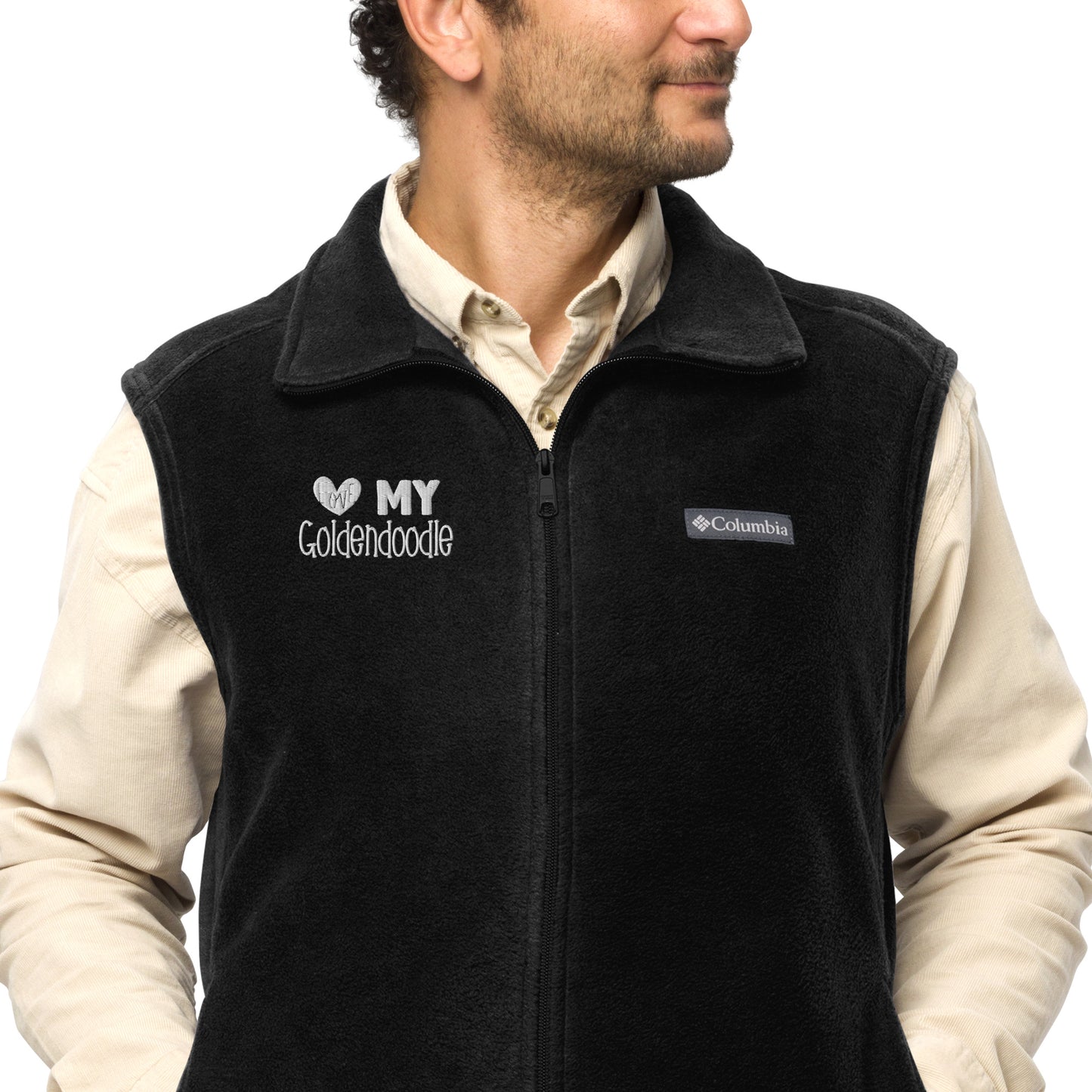 Love My Goldendoodle Embroidered Men’s Columbia Fleece Vest