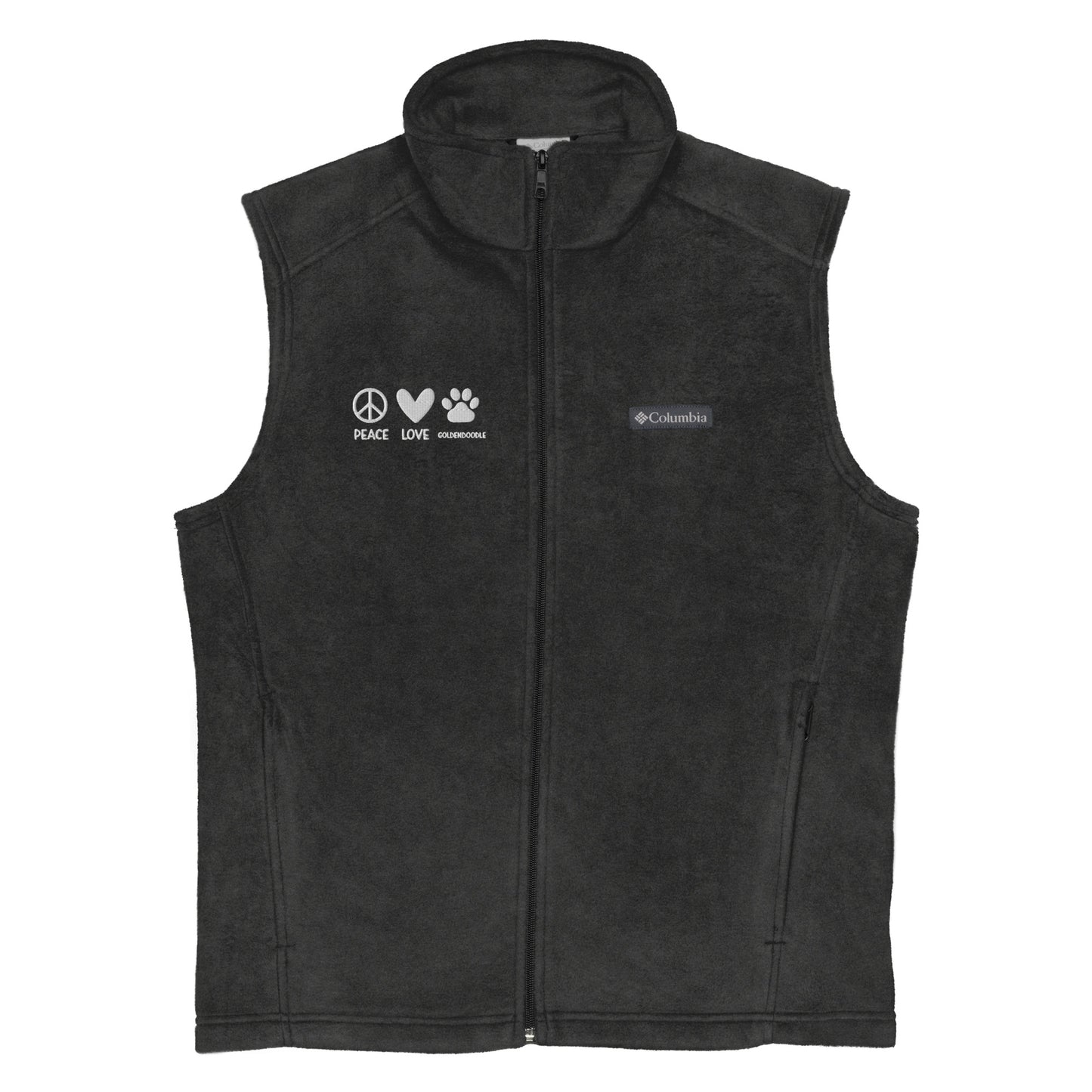 Peace Love Goldendoodle Embroidered Men’s Columbia Fleece Vest