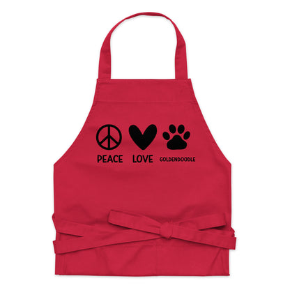 Peace Love Goldendoodle Organic Cotton Apron