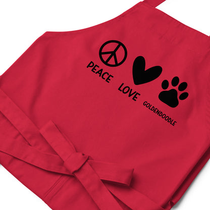 Peace Love Goldendoodle Organic Cotton Apron