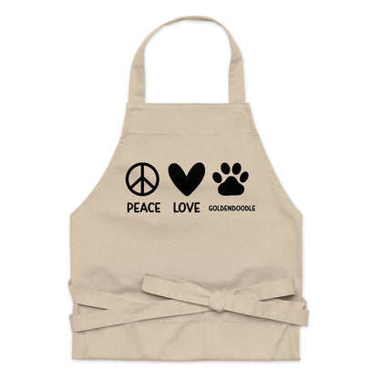 Peace Love Goldendoodle Organic Cotton Apron