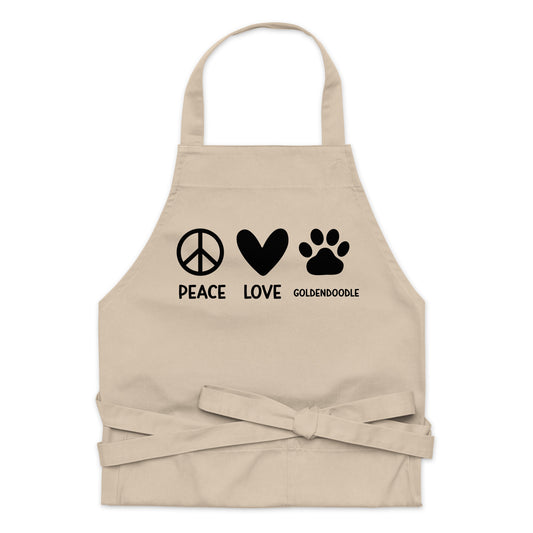 Peace Love Goldendoodle Organic Cotton Apron