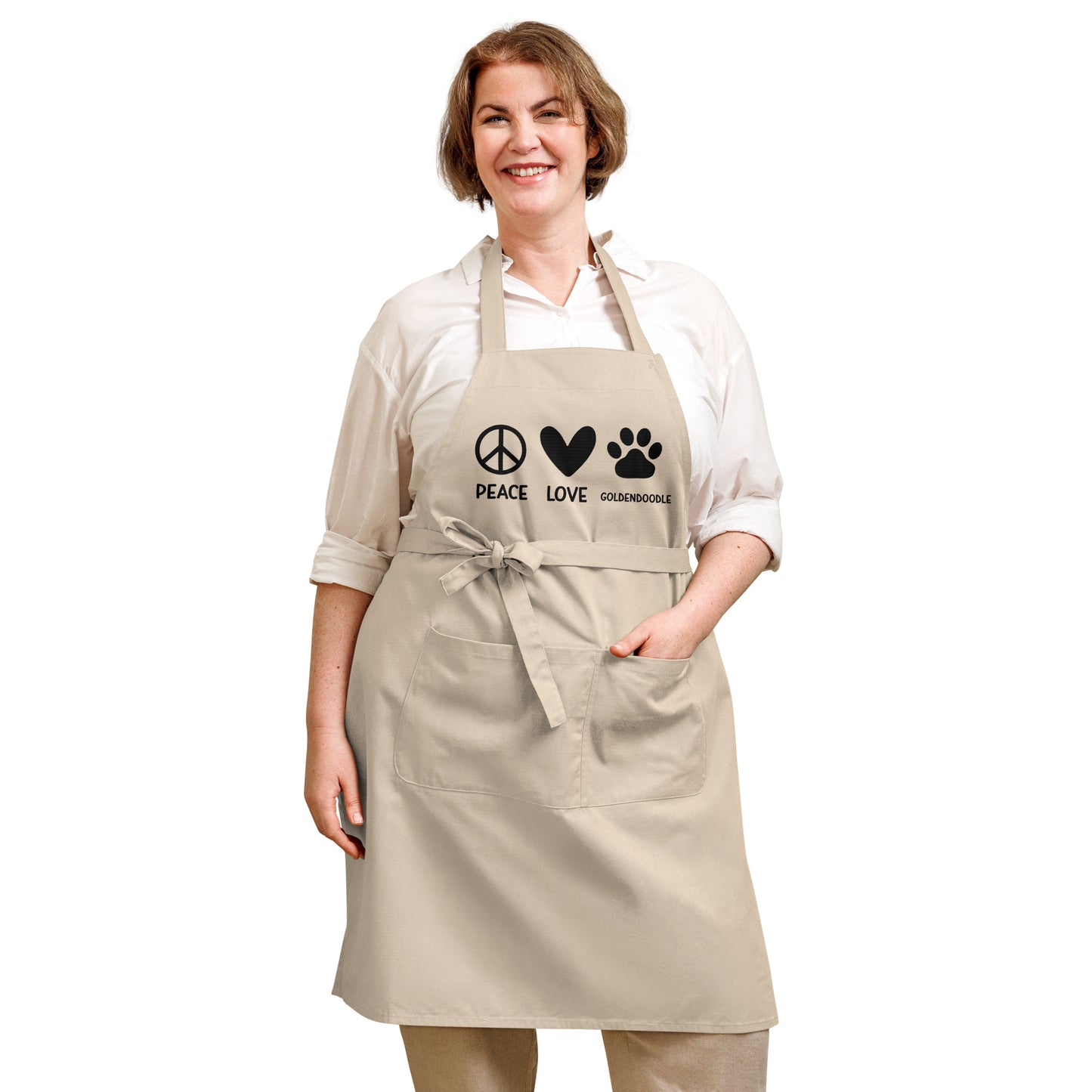 Peace Love Goldendoodle Organic Cotton Apron