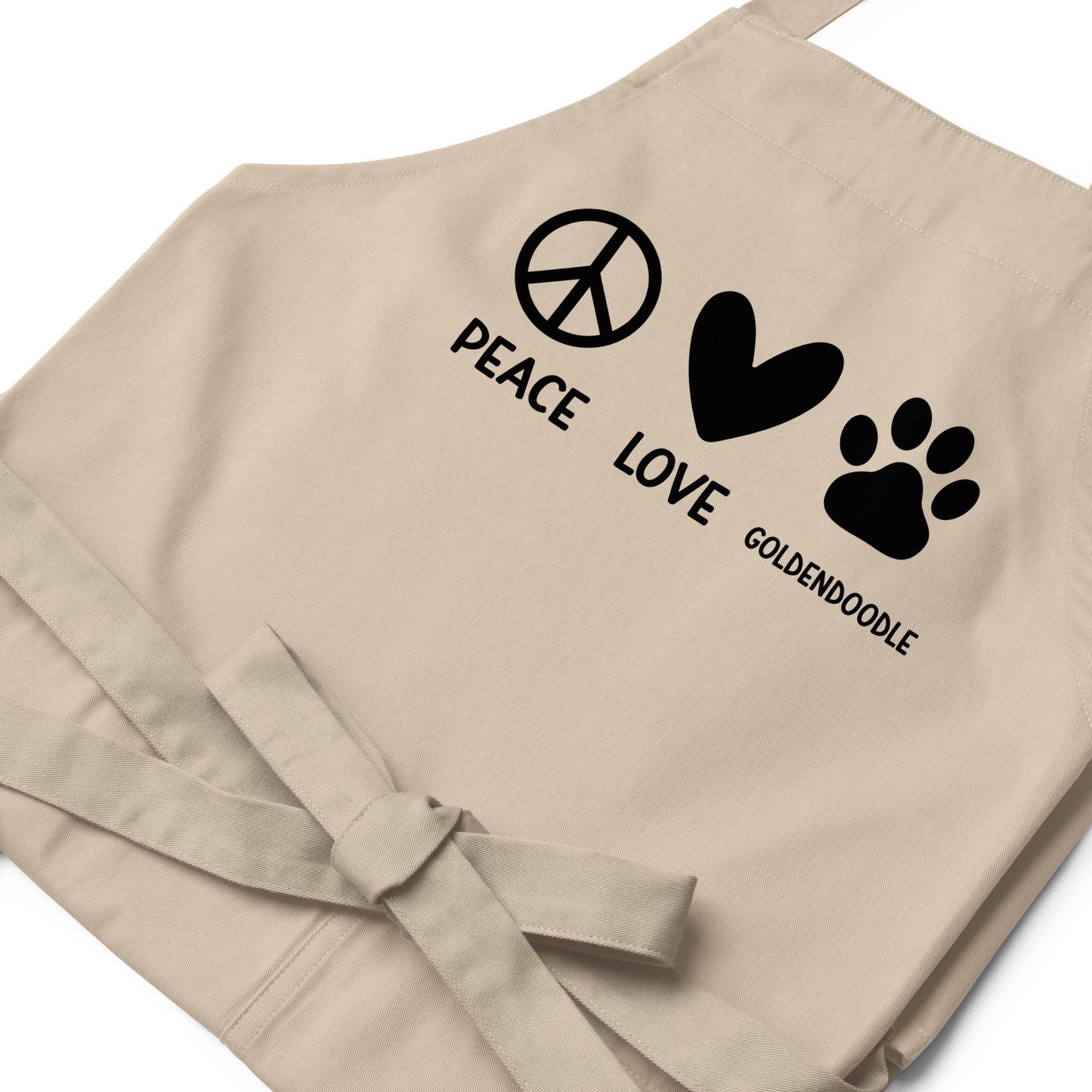 Peace Love Goldendoodle Organic Cotton Apron