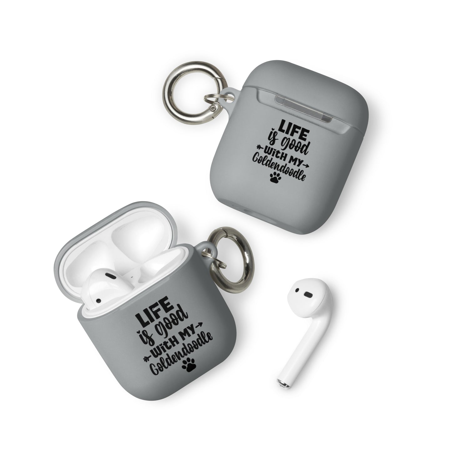 Life is Good Goldendoodle Rubber Case for AirPods® & AirPods® Pro