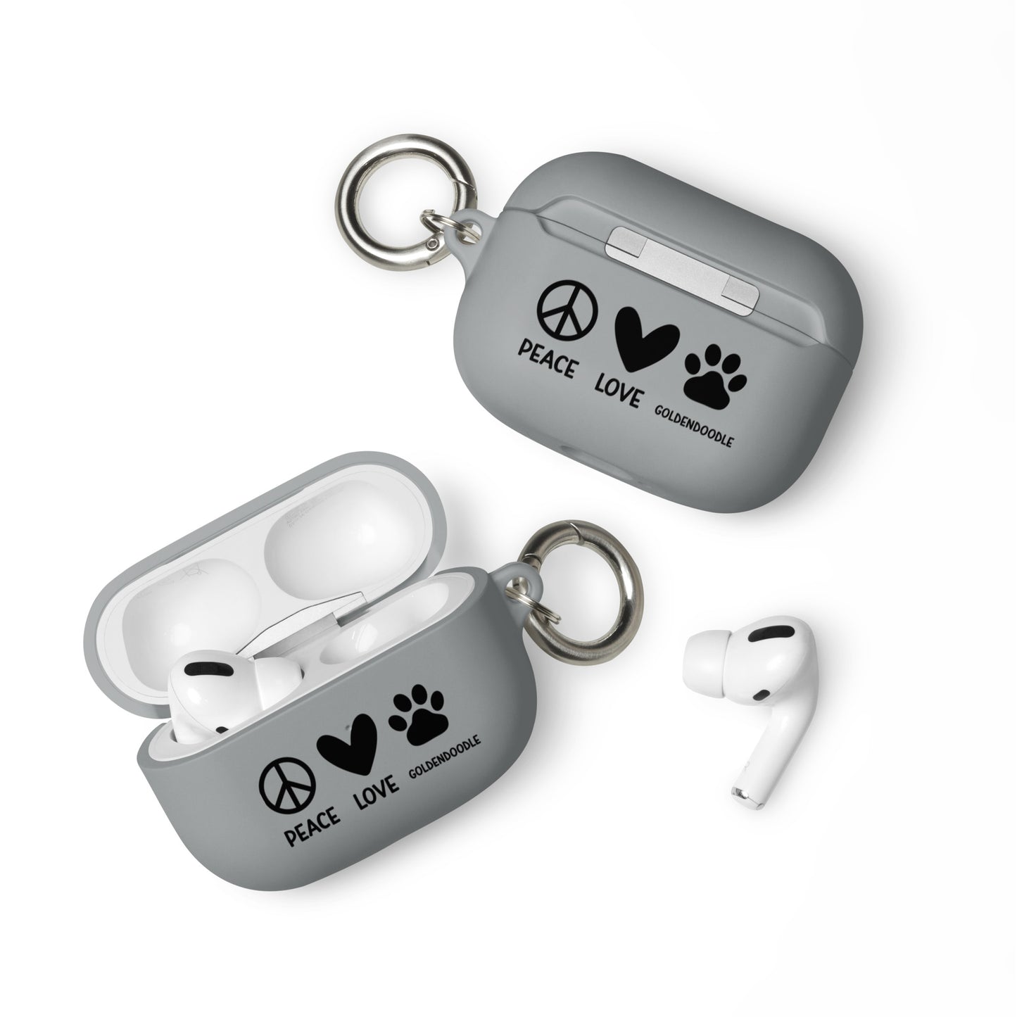 Peace Love Goldendoodle Rubber Case for AirPods® & AirPods® Pro!