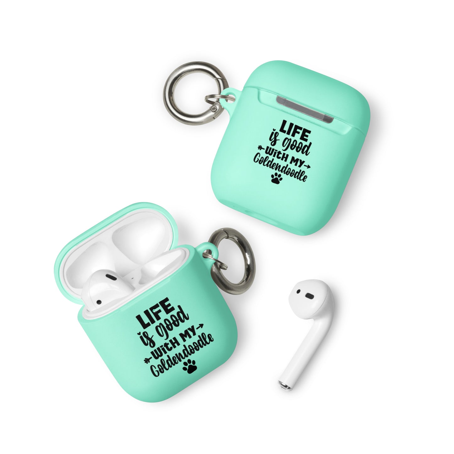 Life is Good Goldendoodle Rubber Case for AirPods® & AirPods® Pro