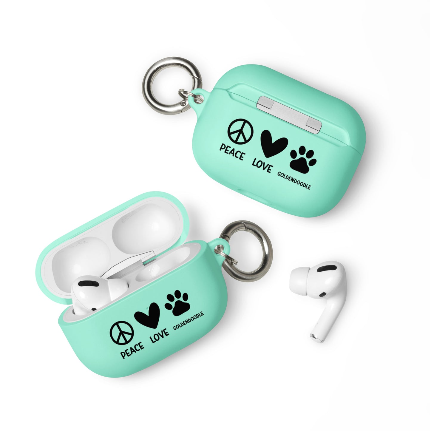 Peace Love Goldendoodle Rubber Case for AirPods® & AirPods® Pro!