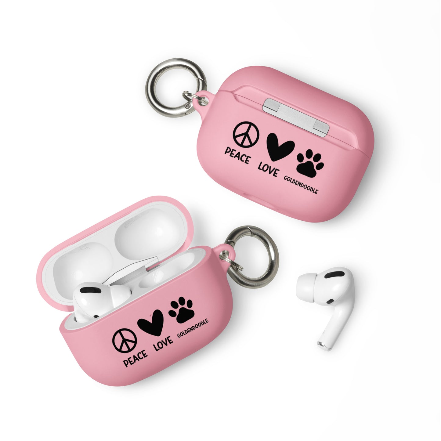 Peace Love Goldendoodle Rubber Case for AirPods® & AirPods® Pro!