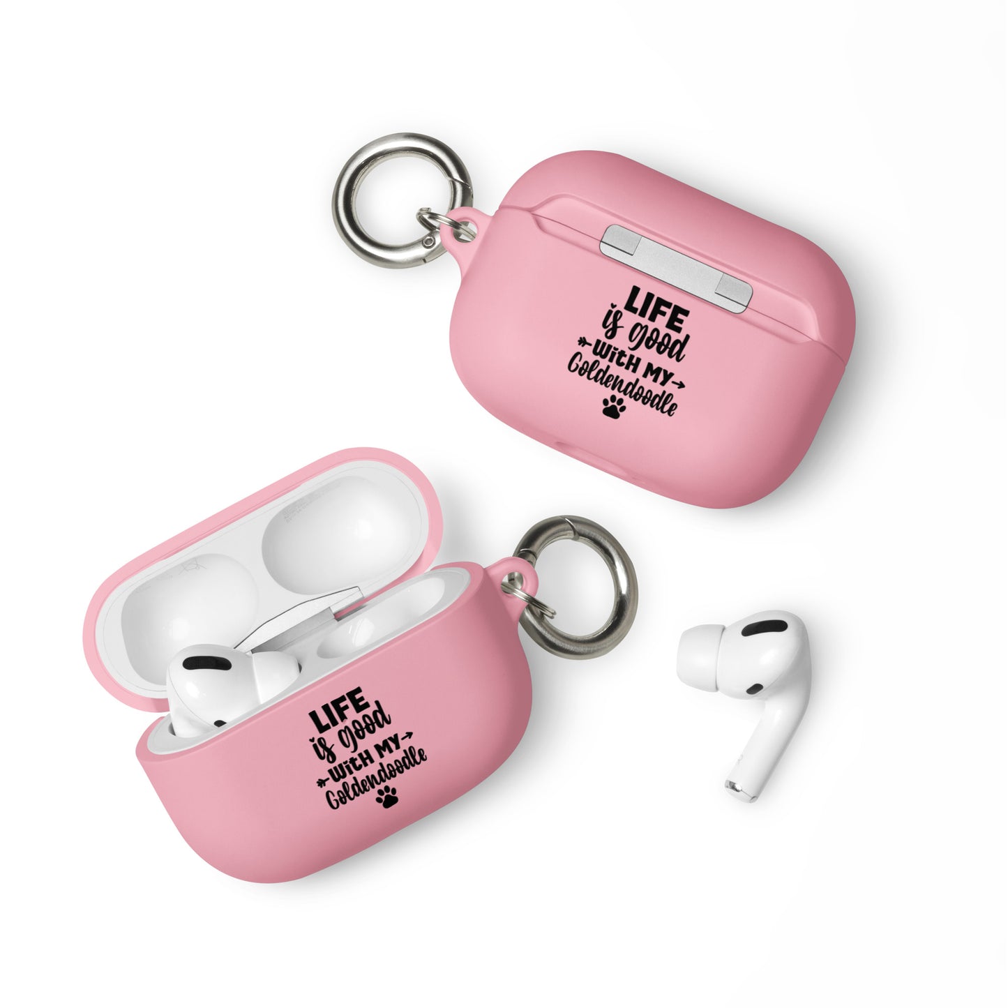 Life is Good Goldendoodle Rubber Case for AirPods® & AirPods® Pro