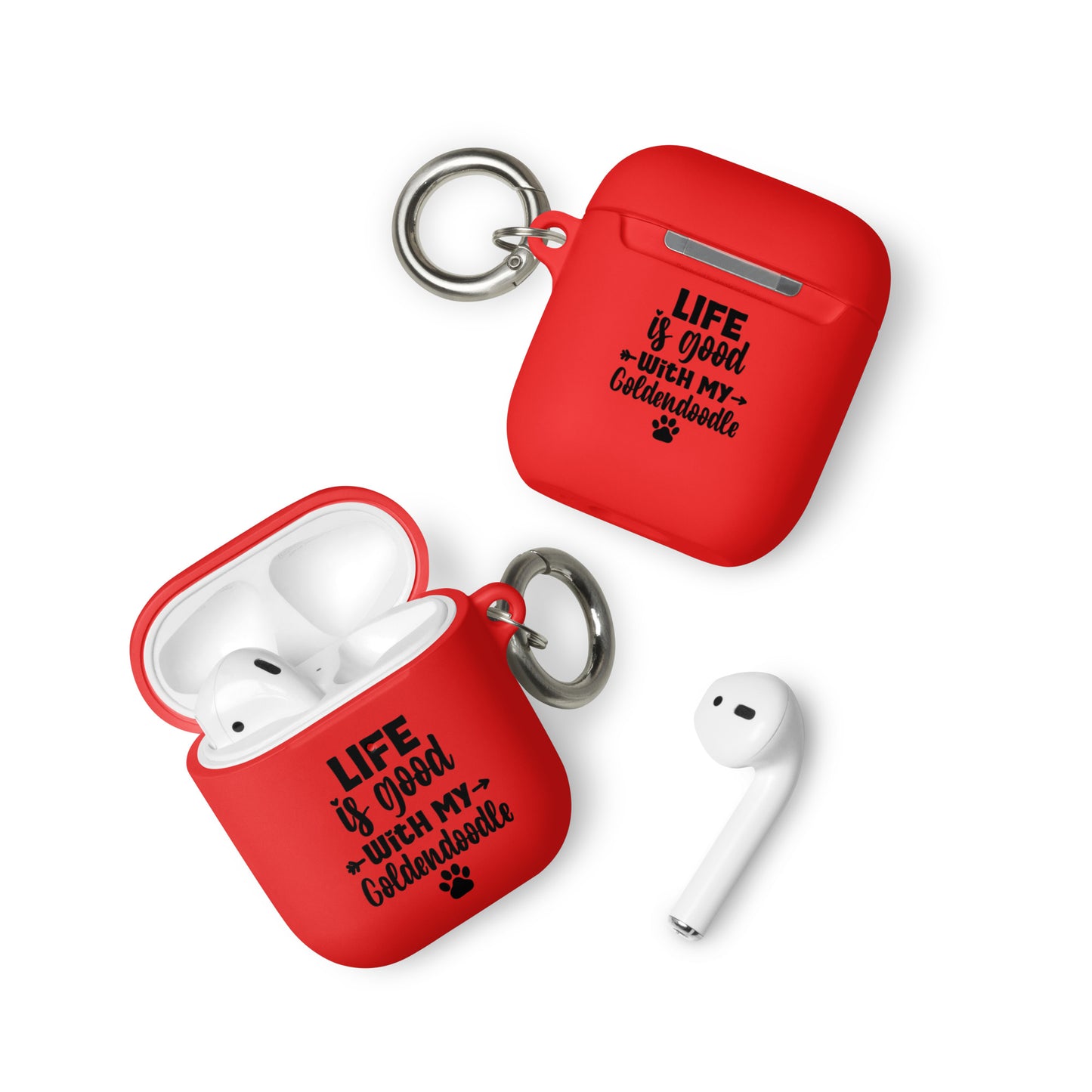 Life is Good Goldendoodle Rubber Case for AirPods® & AirPods® Pro