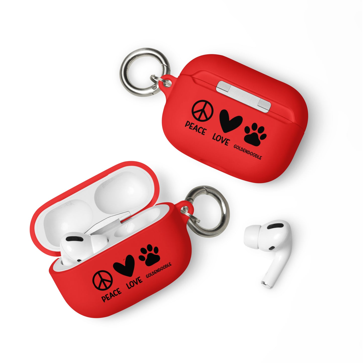 Peace Love Goldendoodle Rubber Case for AirPods® & AirPods® Pro!