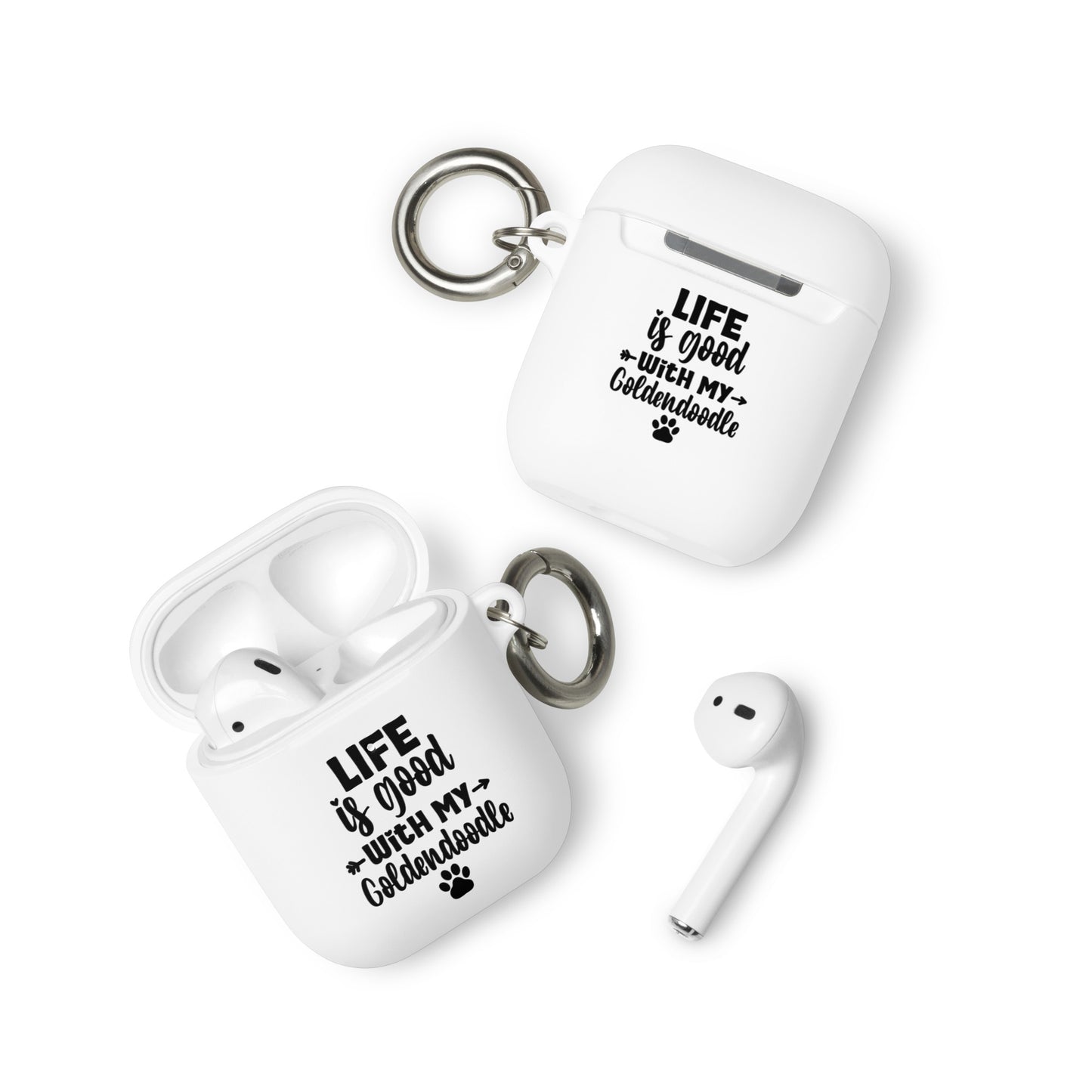 Life is Good Goldendoodle Rubber Case for AirPods® & AirPods® Pro