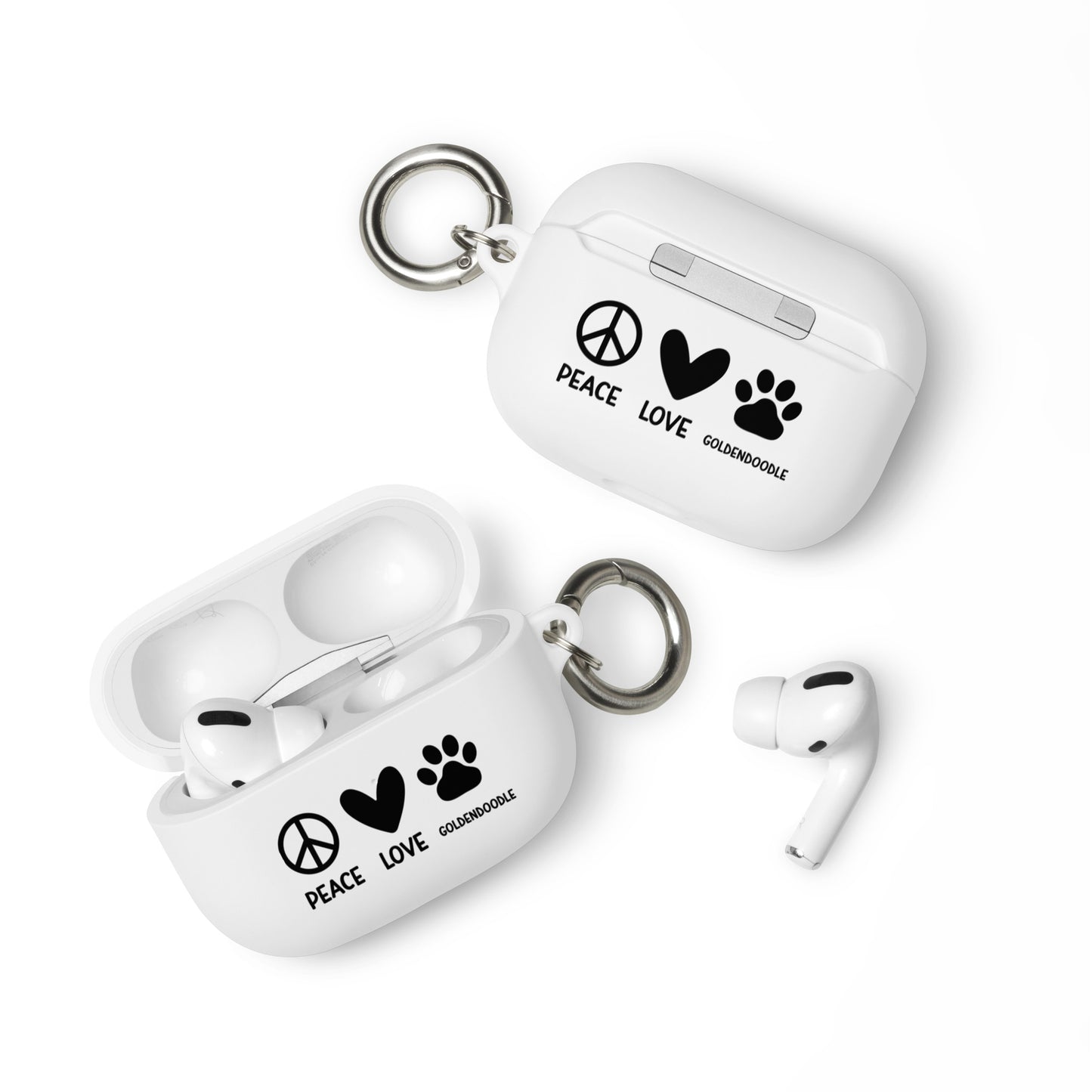 Peace Love Goldendoodle Rubber Case for AirPods® & AirPods® Pro!