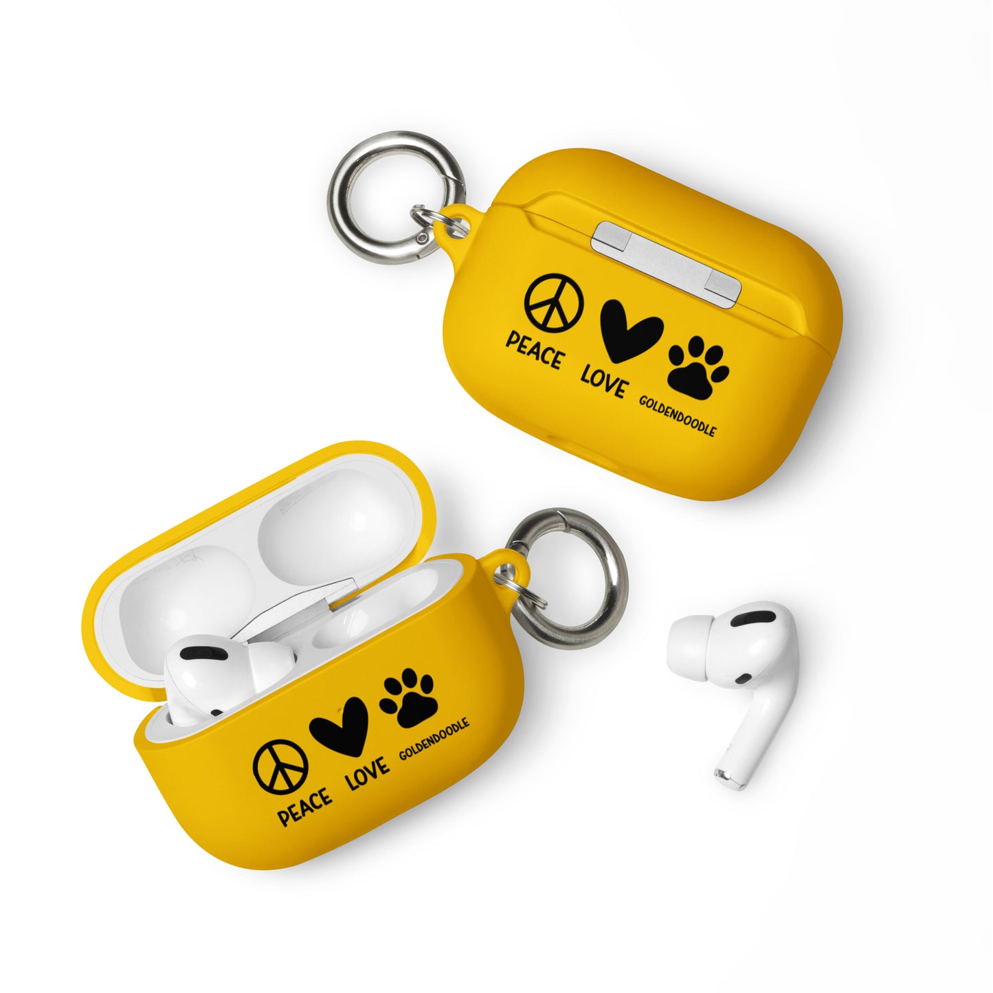 Peace Love Goldendoodle Rubber Case for AirPods® & AirPods® Pro!