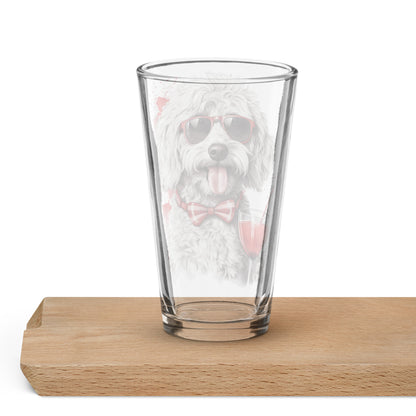 White Doodle Shaker Pint Glass