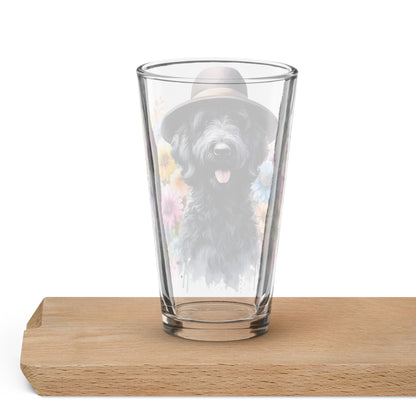 Black Doodle Shaker Pint Glass