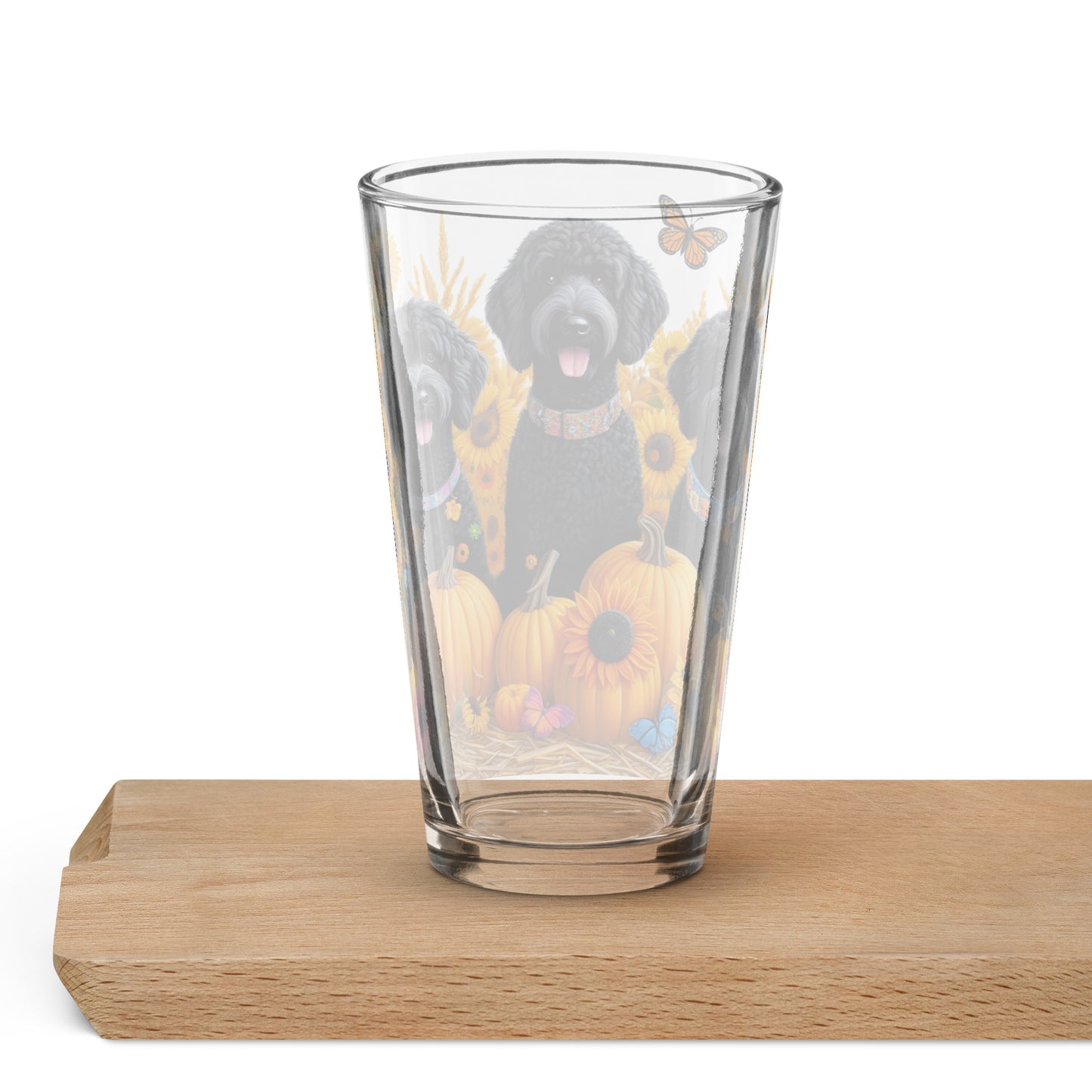 Fall Black Doodles Shaker Pint Glass