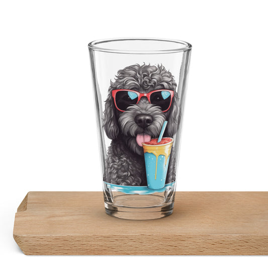 Black Doodle Shaker Pint Glass