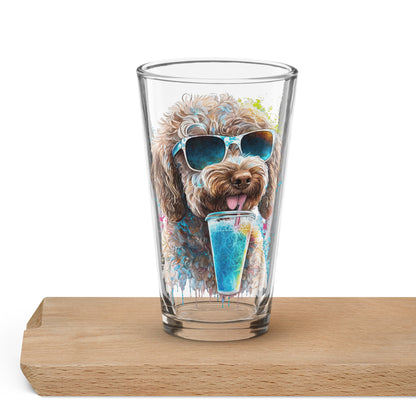 Chocolate Doodle Shaker Pint Glass