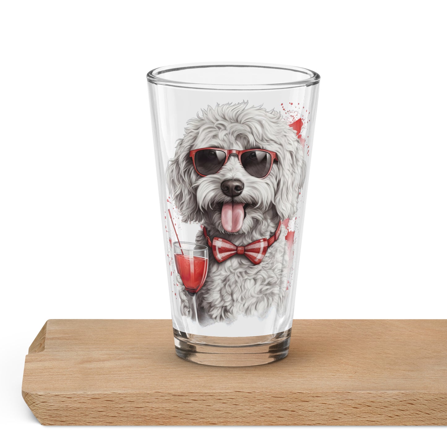 White Doodle Shaker Pint Glass