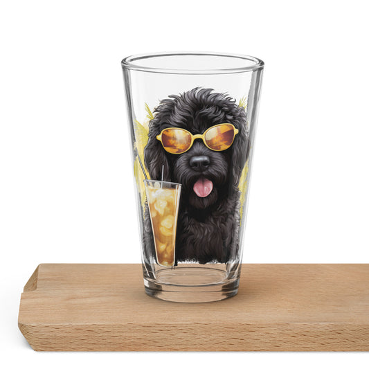 Black Doodle Shaker Pint Glass