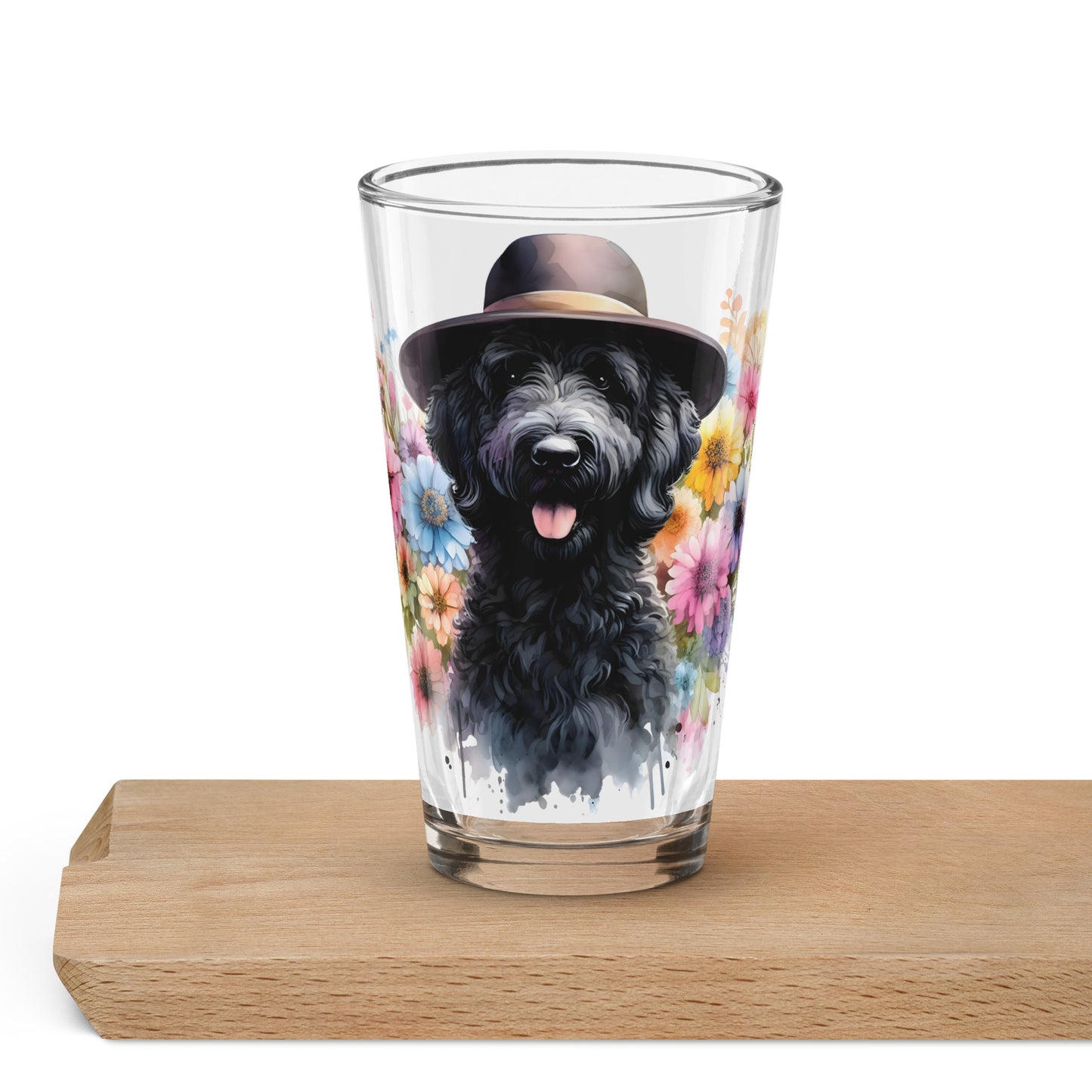 Black Doodle Shaker Pint Glass