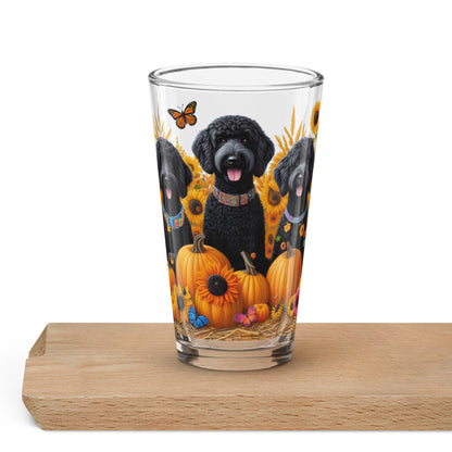 Fall Black Doodles Shaker Pint Glass