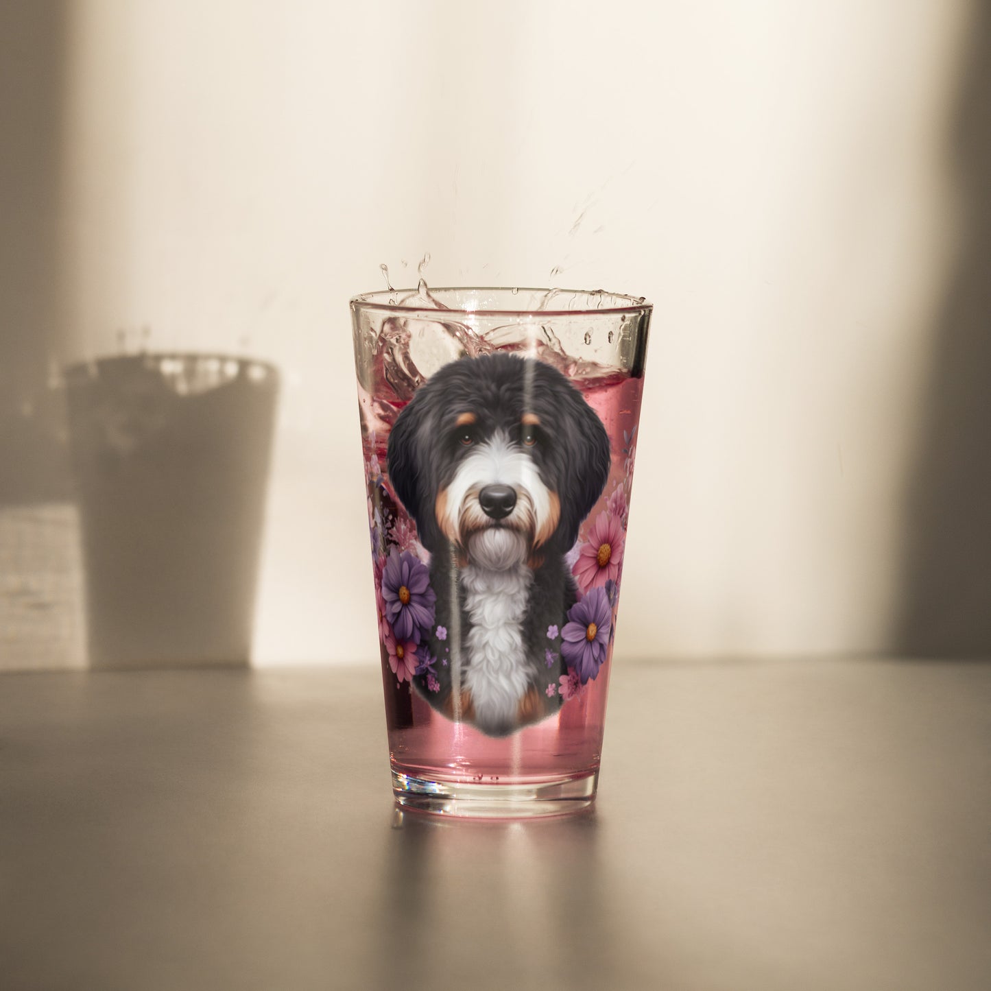 Bernedoodle Shaker Pint Glass