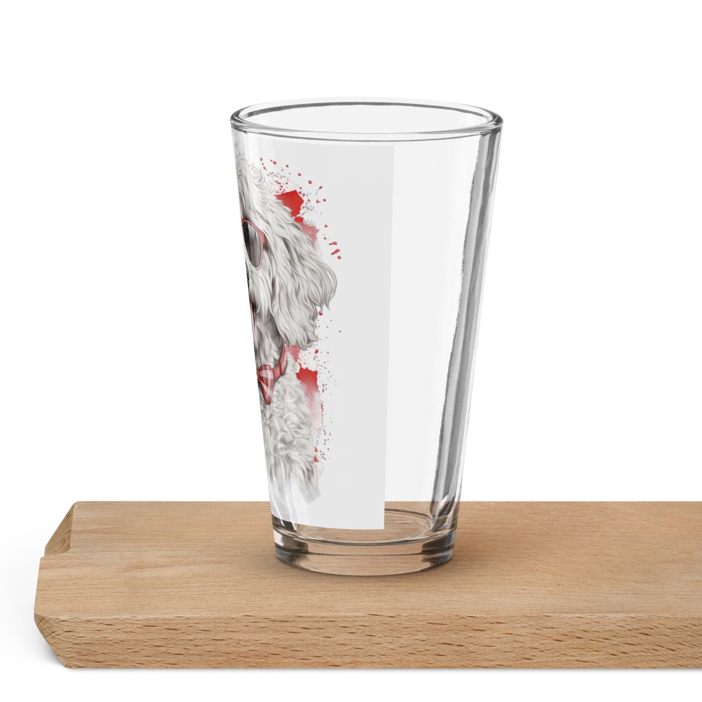 White Doodle Shaker Pint Glass