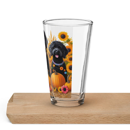 Fall Black Doodles Shaker Pint Glass